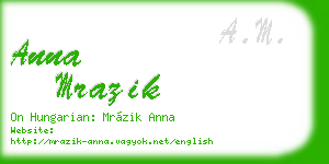 anna mrazik business card