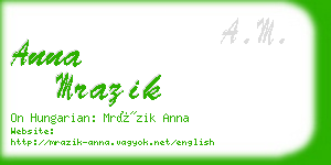 anna mrazik business card